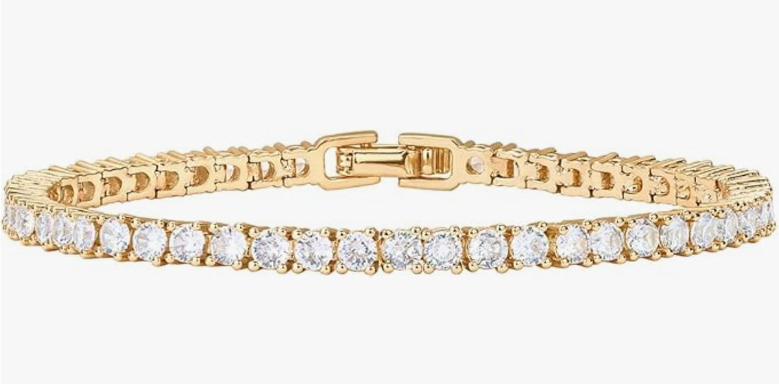 Gold Coloured Tennis Bracelet
