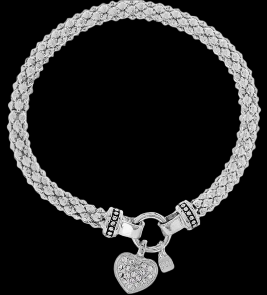 Nine West Women's Boxed Bracelet Pave Heart Stretch
