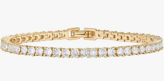Gold Coloured Tennis Bracelet