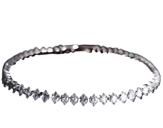 Oval Square Cut Tennis Bracelet