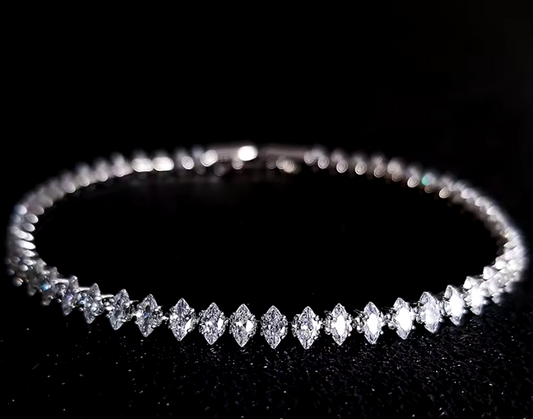 Oval Square Cut Tennis Bracelet